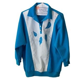 G.W. A Division of Graff Womans Vintage Size Medium Turquoise Collar Shirt VTG